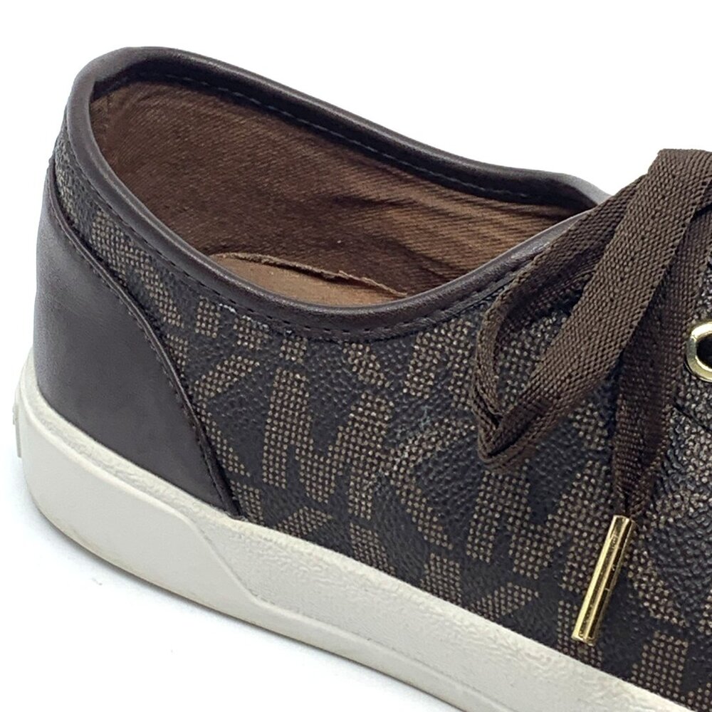 Michael Kors Womens Logo City Sneakers Shoes Brown Size 9.5M 001109 Lace Up - Picture 6 of 15